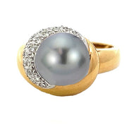MASTOLONI 18K Yellow and White Gold Tahitian Pearl and Diamond Ring-FINAL SALE